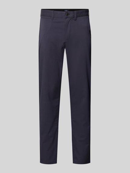 Productfoto, Slim Fit Stoffhose met viscose-aandeel van MCNEAL, donkerblauw, steekzakken, achterzakken, knoop- en ritssluiting.