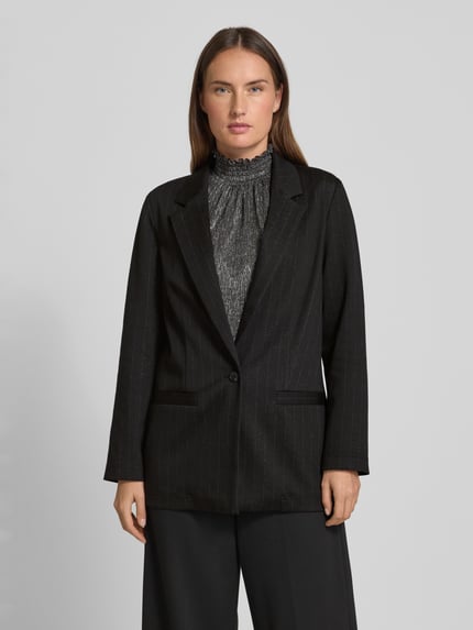 Tom Tailor Długi żakiet o kroju regular fit z dodatkiem bawełny BLACK 4