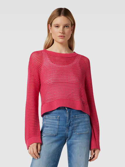 VERO MODA Strickpullover mit überschnittenen Schultern Modell 'MADERA' Pink 4