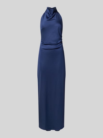 SWING Abendkleid mit Stehkragen und rückseitigem Knopfverschluss Marine 2