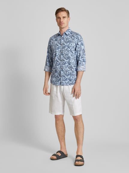 Tom Tailor Regular Fit Freizeithemd mit Allover-Muster Blau 1