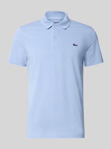 Produktfoto, Regular Fit Poloshirt aus Baumwoll-Mix von Lacoste in Optik: Unifarben mit Logo-Patch, kurzarm, Polokragen, glatte Textur.