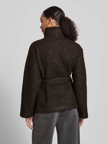 ONLY Regular Fit Teddyjacke mit Bindegürtel Modell 'VALERIA' Schoko 5