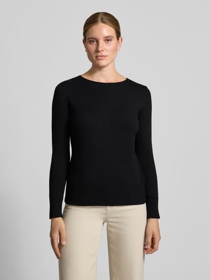 Christian Berg Woman Regular Fit Strickpullover aus Viskose-Mix mit U-Boot-Ausschnitt Black 4