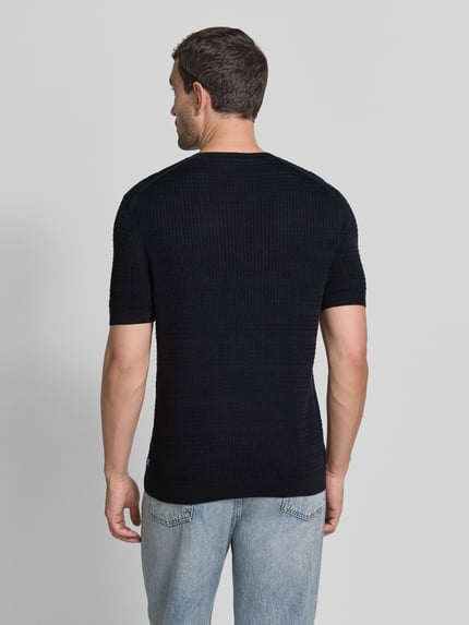 JOOP! COLLECTION Strickshirt mit Strukturmuster Modell 'Elio' Marine 5