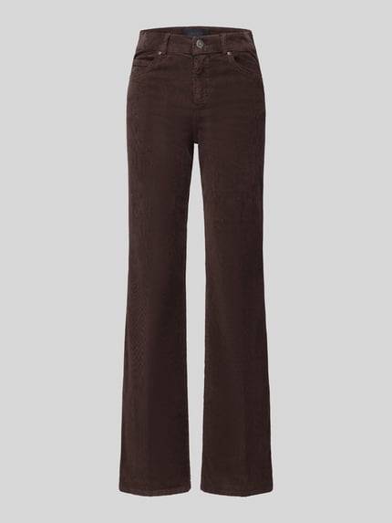 ANGELS Regular Fit Cordhose mit Label-Patch Modell 'Lara' Dunkelbraun 2