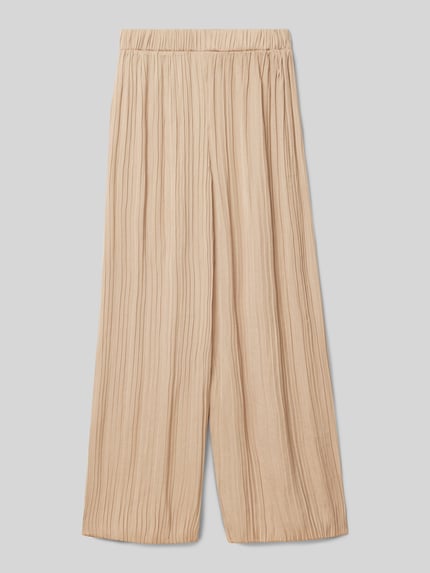 s.Oliver RED LABEL Loose fit brede broek met plissé-look Camel - 3