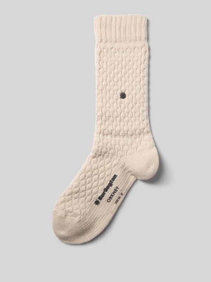 Burlington Sokken met logo-applicatie, model 'Orkney' Beige - 1