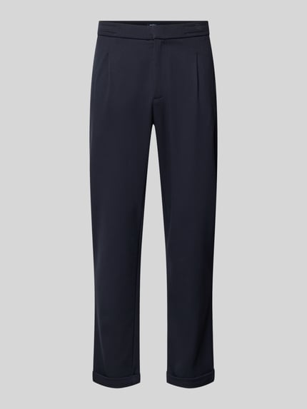 Productfoto, Stoffhose met achterzakken van MCNEAL, rechte snit, zwarte kleur, viscose, Franse steekzakken, gladde textuur.