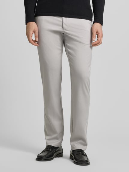 Christian Berg Men Regular fit stoffen broek met Franse Steekzakken Lichtgrijs - 4