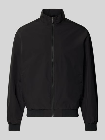 Produktfoto, Regular Fit Jacke mit Stehkragen Modell 'Charge' von JACK & JONES, Schwarz, Reißverschluss, Eingrifftaschen, elastische Abschlüsse