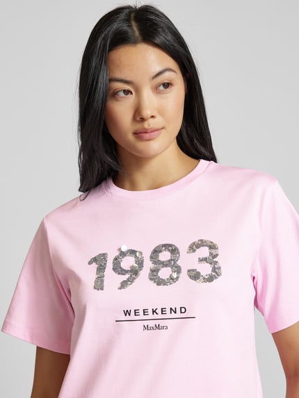 Weekend Max Mara Regular Fit T-Shirt aus reiner Baumwolle Rosa 3