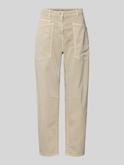 Produktfoto, Barrel Fit Jeans aus Baumwoll-Mix Modell 'OCEAN' von Cambio in Optik: Unifarben, 5-Pocket-Design, Denim, Label-Patch, Knopf und verdeckter Reißverschluss