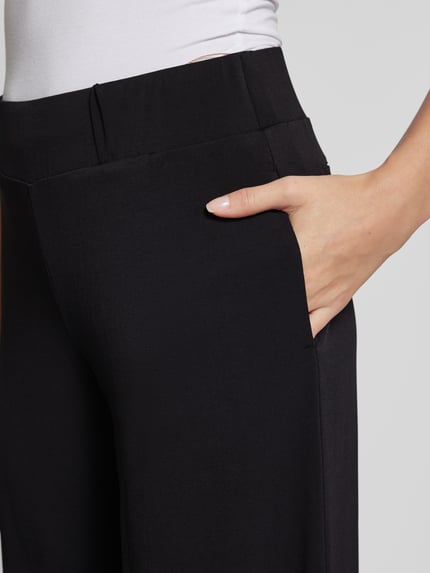 Vera Mont Straight leg stoffen broek met elastische band Zwart - 3