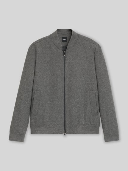 BOSS Slim Fit Blouson mit Woll-Anteil Modell 'HANRY' Hellgrau 2