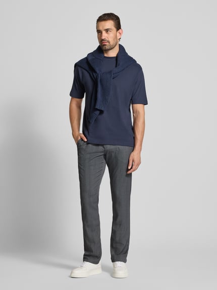 MCNEAL Spodnie o kroju slim fit z paskiem Granatowy 1