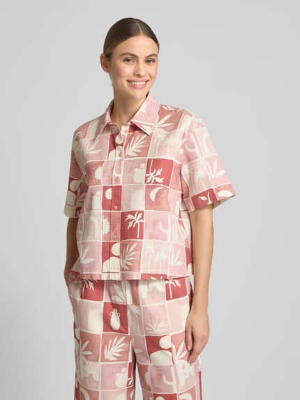 Jake*s Studio Woman Relaxed Fit Bluse mit Strukturmuster Koralle 4