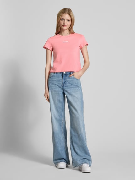 REVIEW T-Shirt mit Label-Print Pink 1