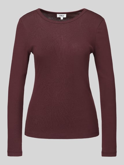 s.Oliver RED LABEL Longsleeve mit Rollsaum-Details Bordeaux 2