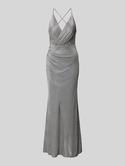 LUXUAR FASHION Abendkleid mit Raffungen Silber 2