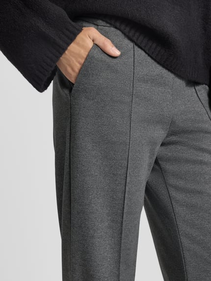 MAC Wide Leg Hose mit elastischem Bund Modell 'Chiara' Mittelgrau Melange 3