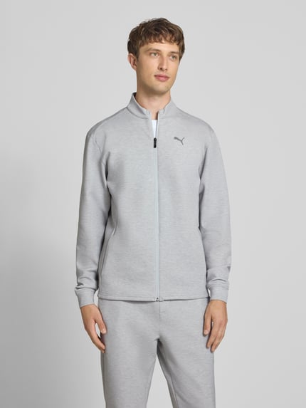 PUMA Performance Sweatjacke mit Stehkragen und Logo Hellgrau Melange 4
