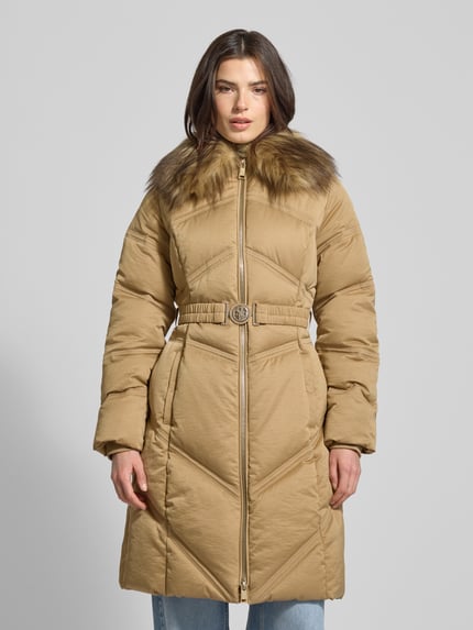 GUESS Steppmantel mit Gürtel Modell 'ALIENOR' Taupe 4