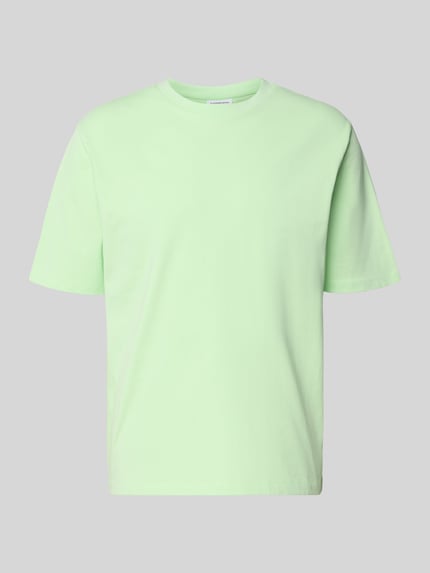 Produktfoto, Oversized T-Shirt mit Rundhalsausschnitt von Lindbergh aus reiner Baumwolle, hellgrün, gerade Form, glatte Textur.