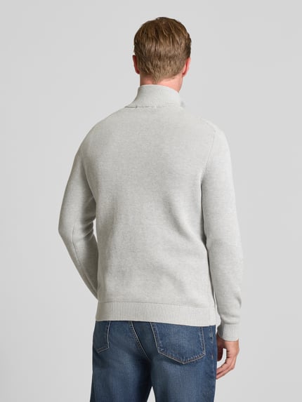 Selected Bluza z kołnierzem o kroju regular fit z czystej bawełny model ‘DANE’ Jasnoszary melanż 5