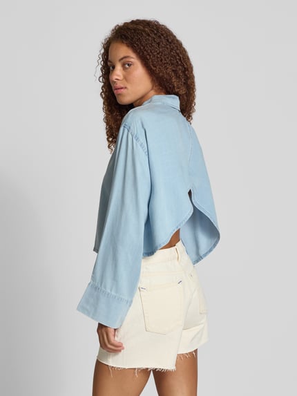 ONLY Regular Fit Hemdbluse mit Kimonoärmeln Modell 'CHARIS' Hellblau 5