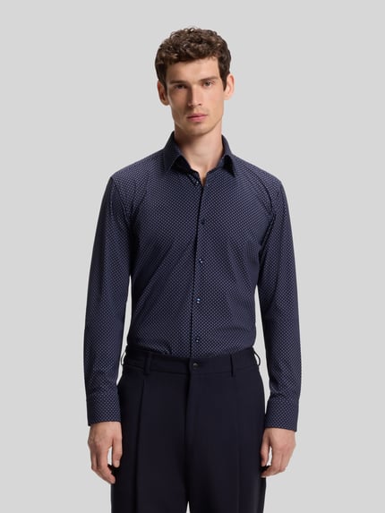 BOSS Slim Fit Businesshemd mit Allover-Muster Modell 'P-Hank-kent-C1-222' Marine 4