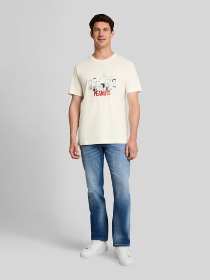 Tom Tailor Regular Fit T-Shirt aus reiner Baumwolle mit Peanuts®-Print Weiss 1