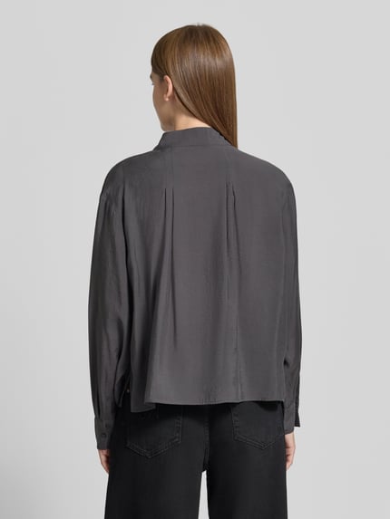 OPUS Cropped Langarmbluse mit Stehkragen Anthrazit 5