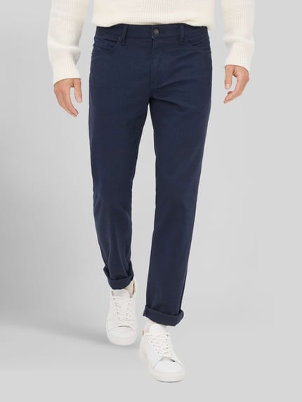Brax Regular Fit Chino aus Baumwoll-Mix mit Viskose-Anteil Modell 'Wool Look Flex' Marine 4