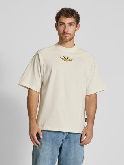 Carlo Colucci Oversized T-shirt met labelprint Offwhite - 4