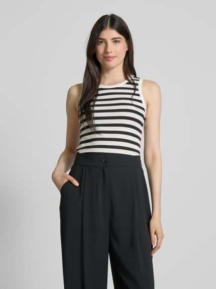 FREE/QUENT Tanktop in riblook, model 'Effy' BLACK - 4