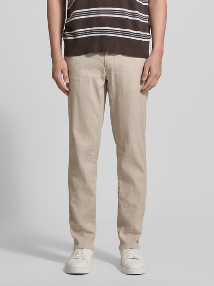 Brax Regular Fit Stoffhose aus Baumwoll-Leinen-Mix Modell 'CADIZ' Beige 4