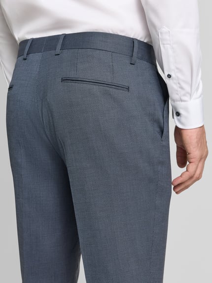BOSS Regular Fit pantalon met scheerwol model 'Leon' Blauw - 3