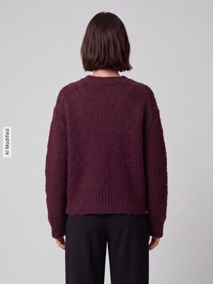 Marc O'Polo DENIM Regular Fit Strickjacke aus Schurwoll-Mix mit Alpaka-Anteil Bordeaux 5