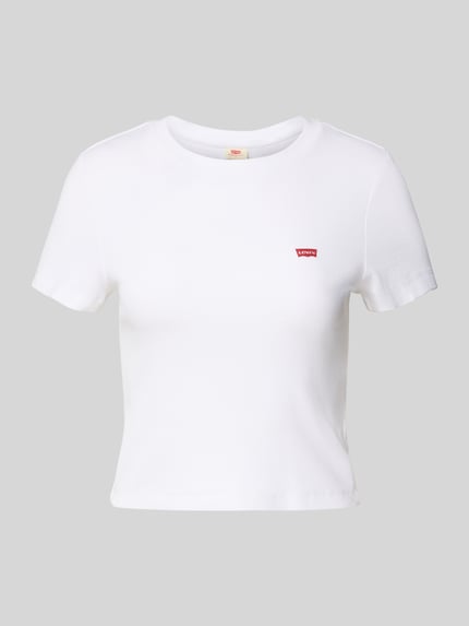T-shirt met labeldetail Shop The Look MANNEQUINE