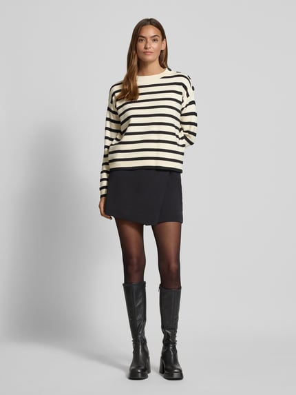 VERO MODA Regular Fit Strickpullover aus Viskose-Mix Modell 'SABA' Offwhite 1