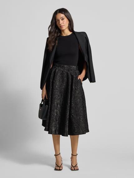 miss goodlife Spódnica midi z efektowną przędzą BLACK 1
