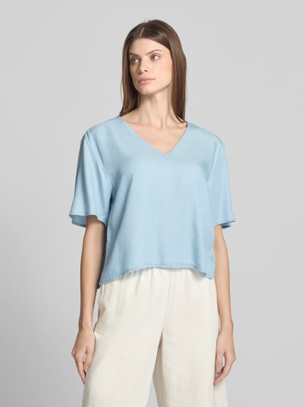 Tom Tailor Denim Loose fit blouseshirt van lyocell Lichtblauw - 4