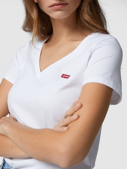 Levi's® T-shirt met v-hals Wit - 3