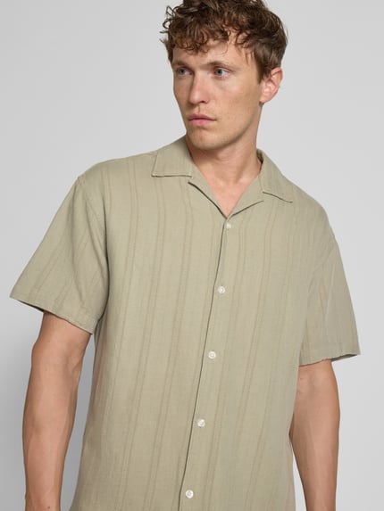 JACK & JONES Premium Regular Fit Freizeithemd aus Baumwoll-Mix mit Leinen-Anteil Modell 'MONTANA' Lind 3