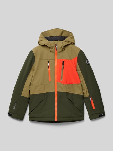 killtec Funktionsjacke mit Label-Print Oliv 1