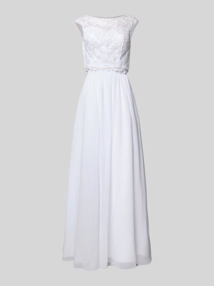 Laona Brautkleid mit floralem Spitzenbesatz Weiss 2