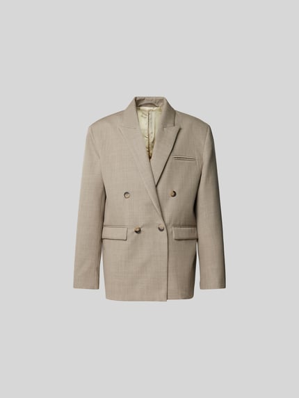 Nanushka Regular fit colbert van zuivere wol Taupe - 2
