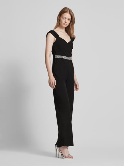 SISTAGLAM Jumpsuit met hartvormige hals Zwart - 1