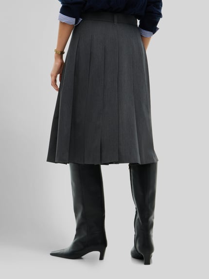 Tommy Hilfiger Regular Fit Midi-Rock aus Baumwoll-Mix Dunkelgrau 5